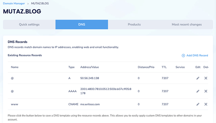 DNS records